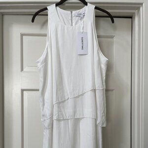 Elizabeth and James NWT White Layered Asymetrical Mini Dress L